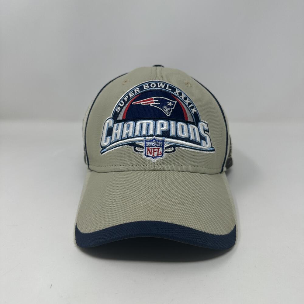 New England Patriots Hat Cap Strap Back Men One Size Beige Reebok NFL Champions